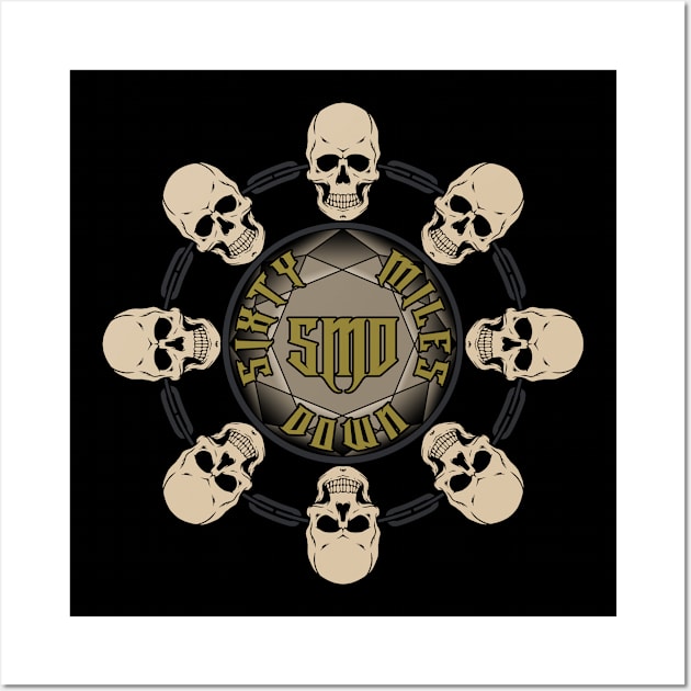 circle of skulls Wall Art by Sixty Miles Down Merch Table